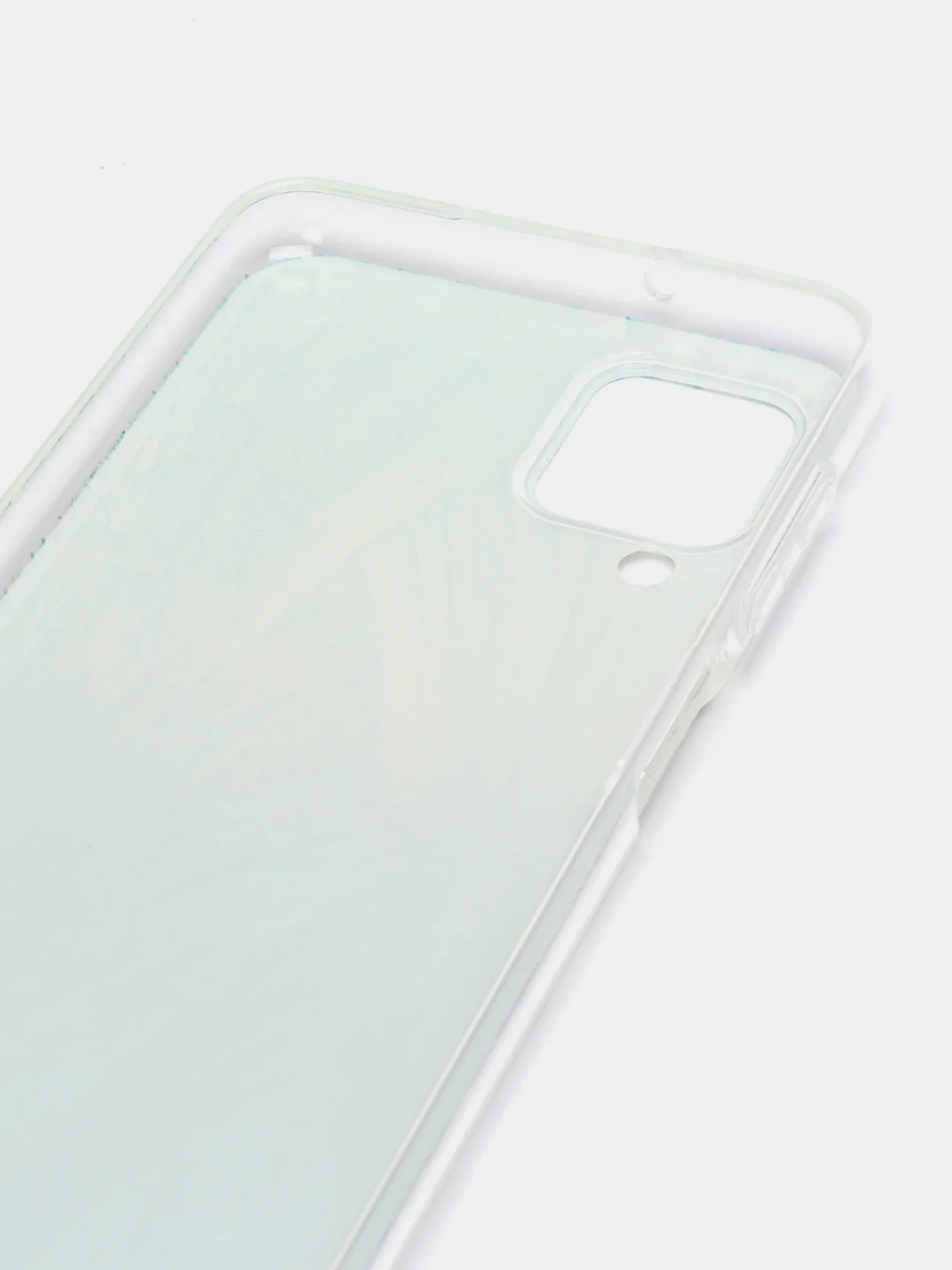 Мятный чехол на Samsung Galaxy A12/M12 / Самсунг А12/М12 прозрачный, с рисунком, защита камеры