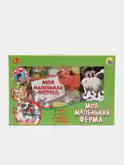 Игровой набор детский развивающий Zoo книга+пазл+фигурки "Моя маленькая ферма". Проф-Пресс