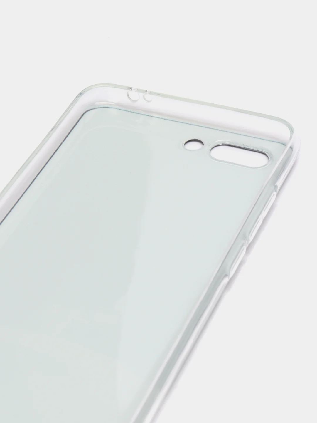Серебряный силиконовый чехол на Honor 10 / Хонор 10 прозрачный, с рисунком, защита камеры