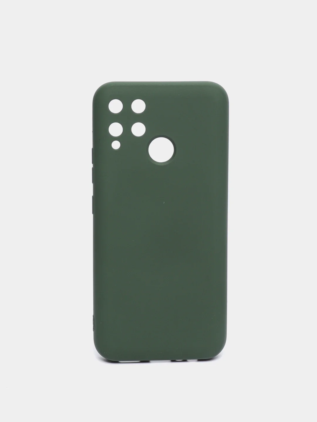 Тёмно-зелёный силиконовый чехол Realme C25, C25S, C21Y, C35, 9i , с защитой камеры и бортиками