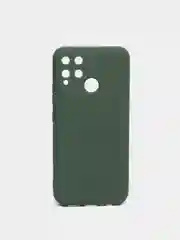 Тёмно-зелёный силиконовый чехол Realme C25, C25S, C21Y, C35, 9i , с защитой камеры и бортиками