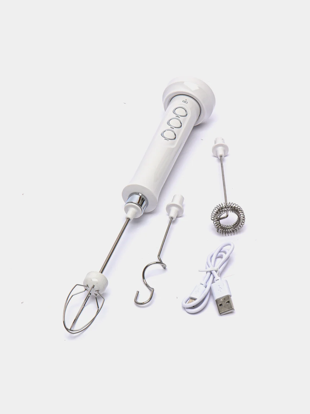 Белый вспениватель молока электрический, USB, 3 в 1