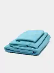 Набор махровых полотенец с бордюром, бирюза, хлопок, 70 x 140, 50 х 90, 40 x 70 см, 3 штуки