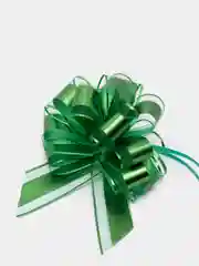 Зеленый бант "Ажурный Арт" с органзой для упаковки новогодних подарков, разные цвета и размеры