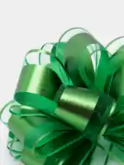Зеленый бант "Ажурный Арт" с органзой для упаковки новогодних подарков, разные цвета и размеры