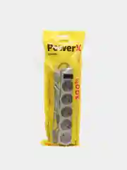 Серый сетевой фильтр (удлинитель) Perfeo "POWERX", 5 розеток, заземление, выключатель