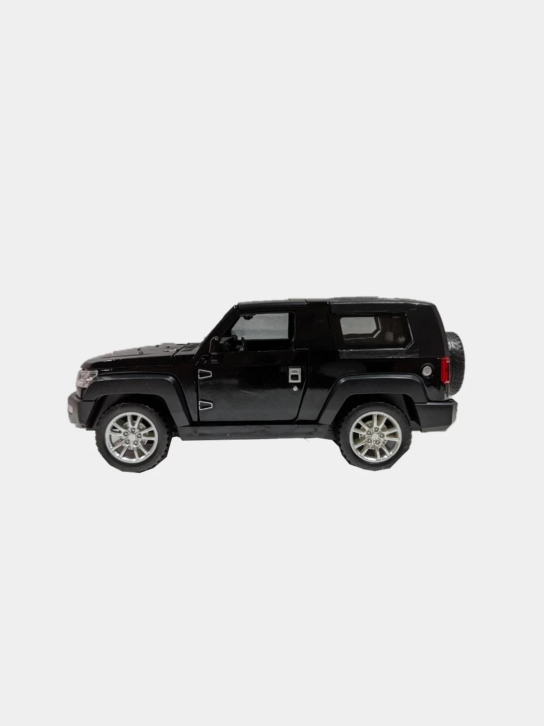 Черный инерционная металлическая машина джип вранглер (wrangler), двери открываются, свет, звук