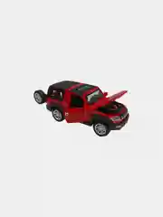 Красный инерционная металлическая машина джип вранглер (wrangler), двери открываются, свет, звук