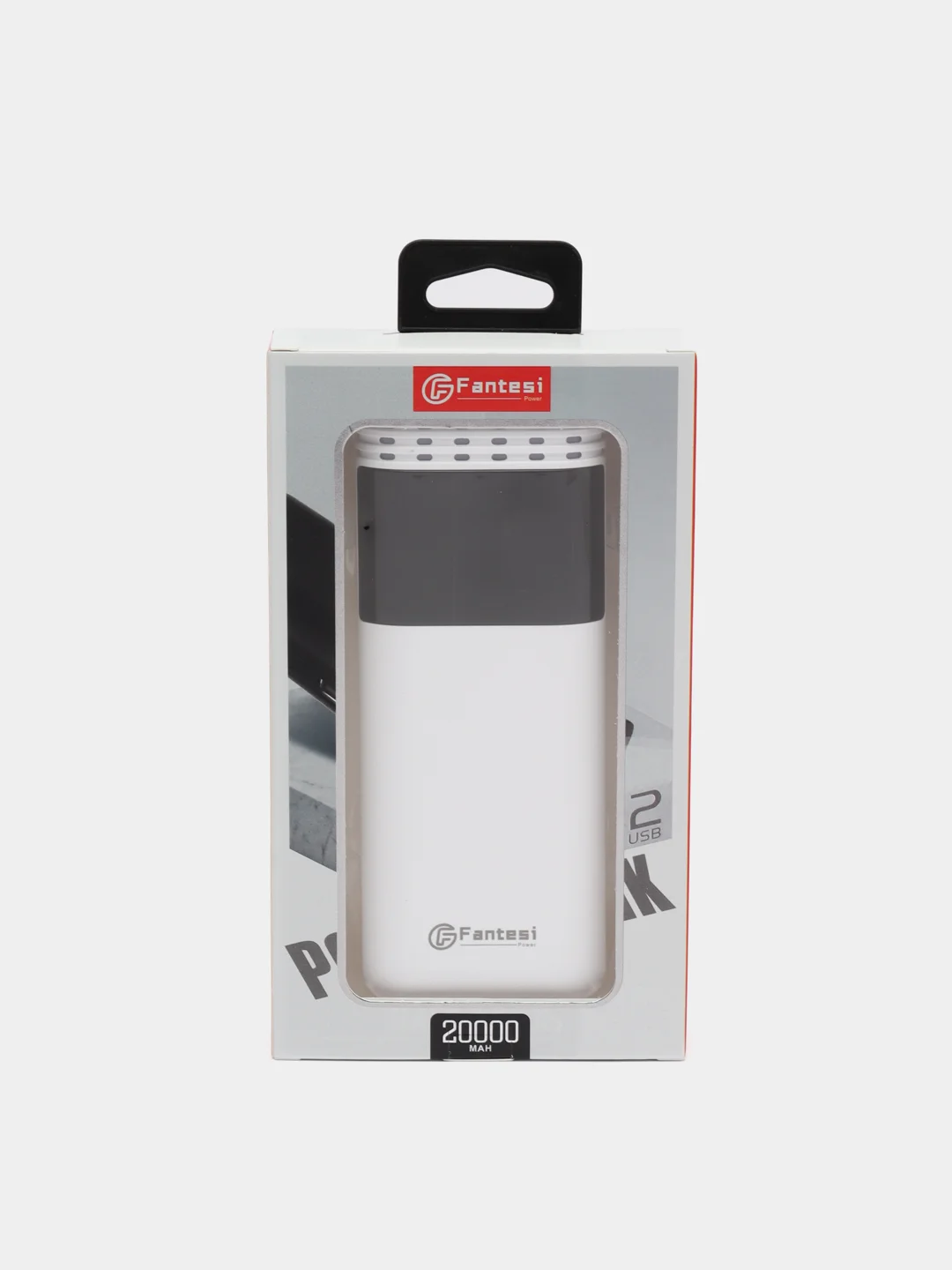 Белый внешний аккумулятор Power Bank Fantesi F34, с дисплеем и фонариком, 20000 mAh, белый