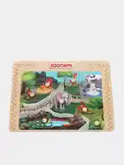 Пазл-вкладыш «Зоопарк», деревянный