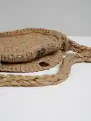 Золотистый хаки сумка из джута с магнитной застежкой