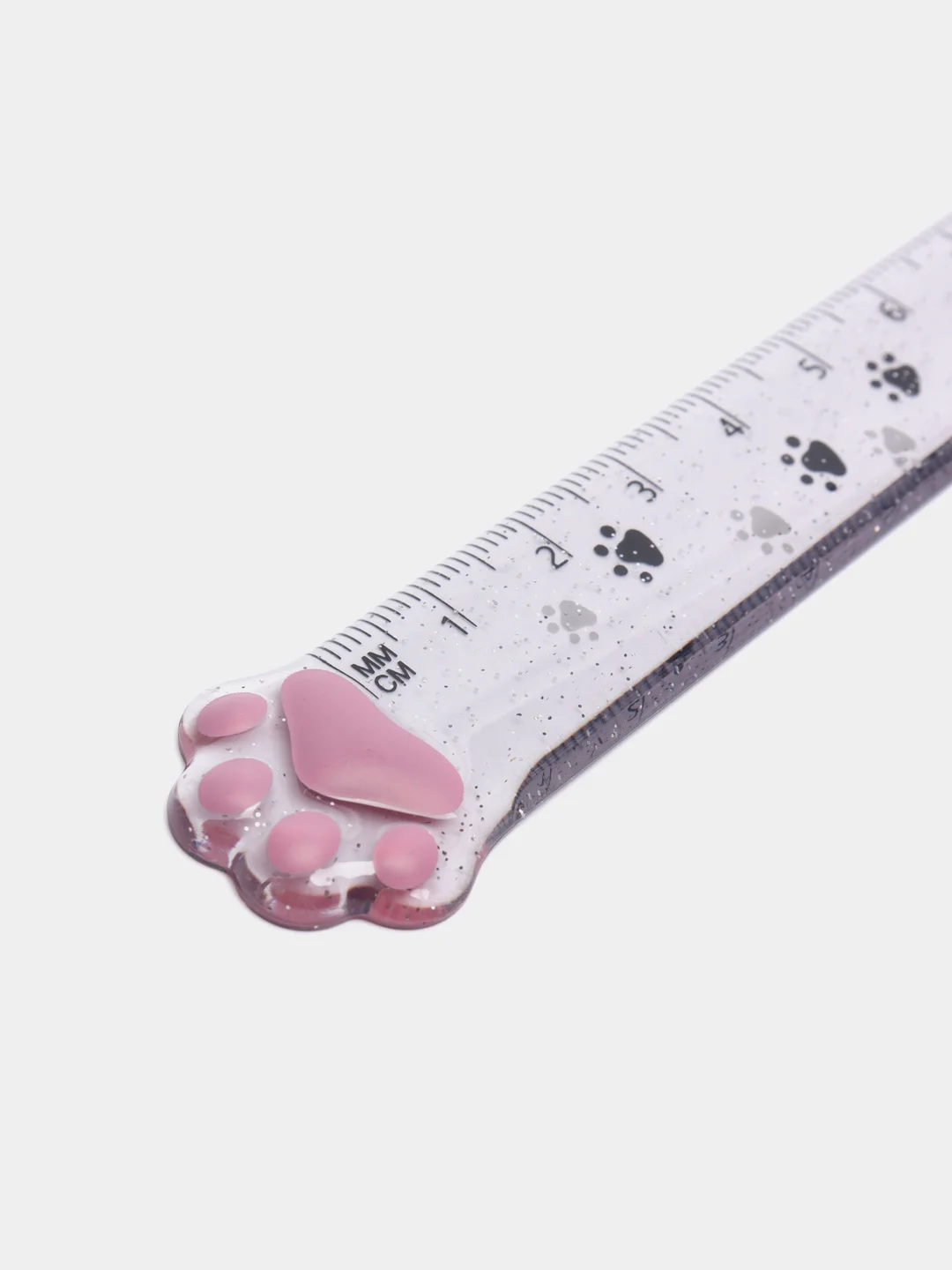 Серый линейка школьная "Лапка", "Куроми", "Китти", "Мелоди", 15 см