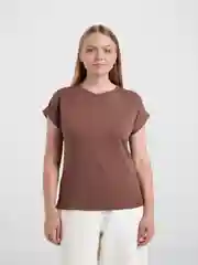 Шоколадный футболка женская однотонная basic