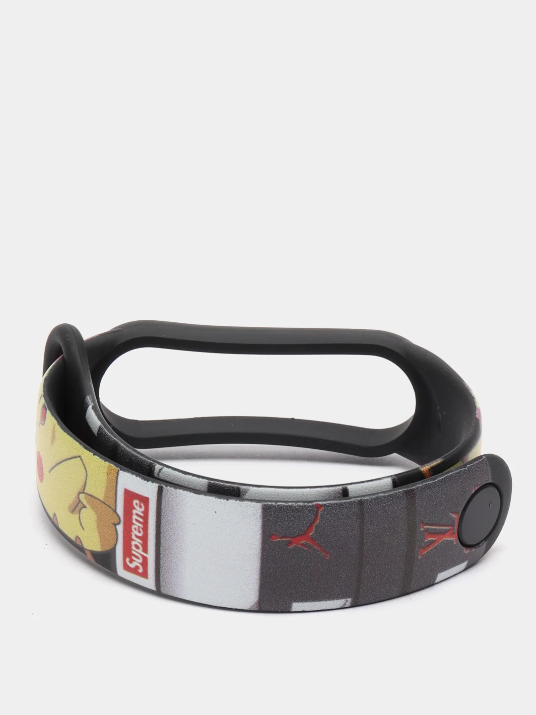 Черный силиконовый ремешок ПИКАЧУ для Xiaomi mi band 3 / 4 / 5 / 6
