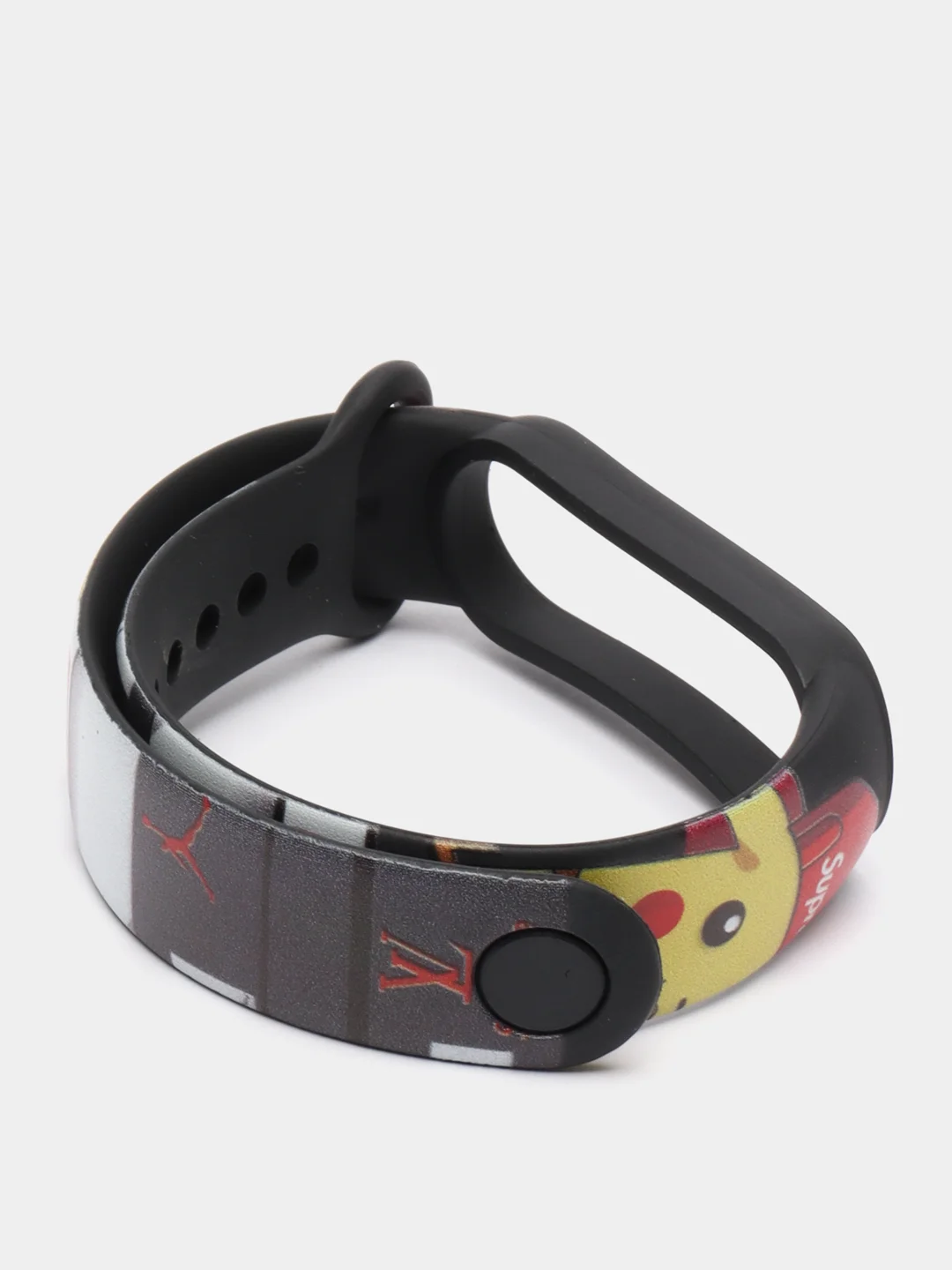 Черный силиконовый ремешок ПИКАЧУ для Xiaomi mi band 3 / 4 / 5 / 6