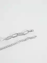 Серебряный комплект цепочек на шею с жемчугом
