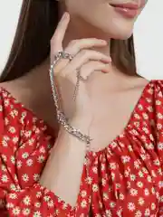 Серебряный слейв-браслет на кисть руки