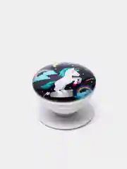 Серебряный объемный попсокет для смартфона "Единорог"