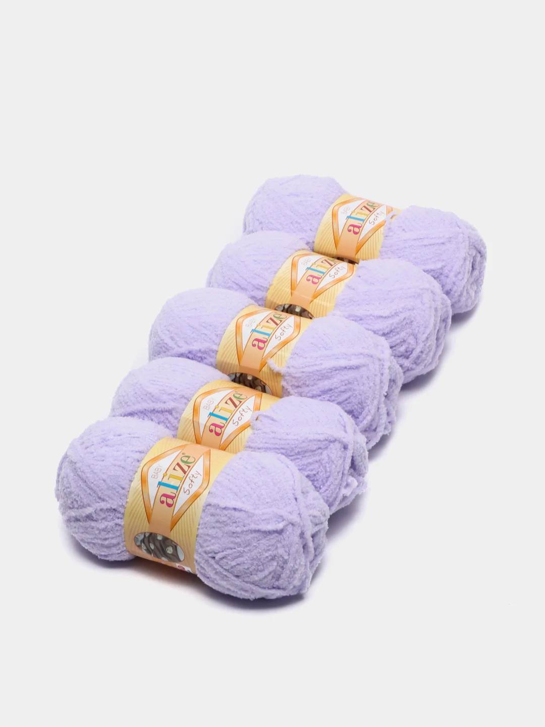 Сиреневый пряжа плюшевая Софти Ализе Alize Softy 100% микрополиэстер  50 г  115 м