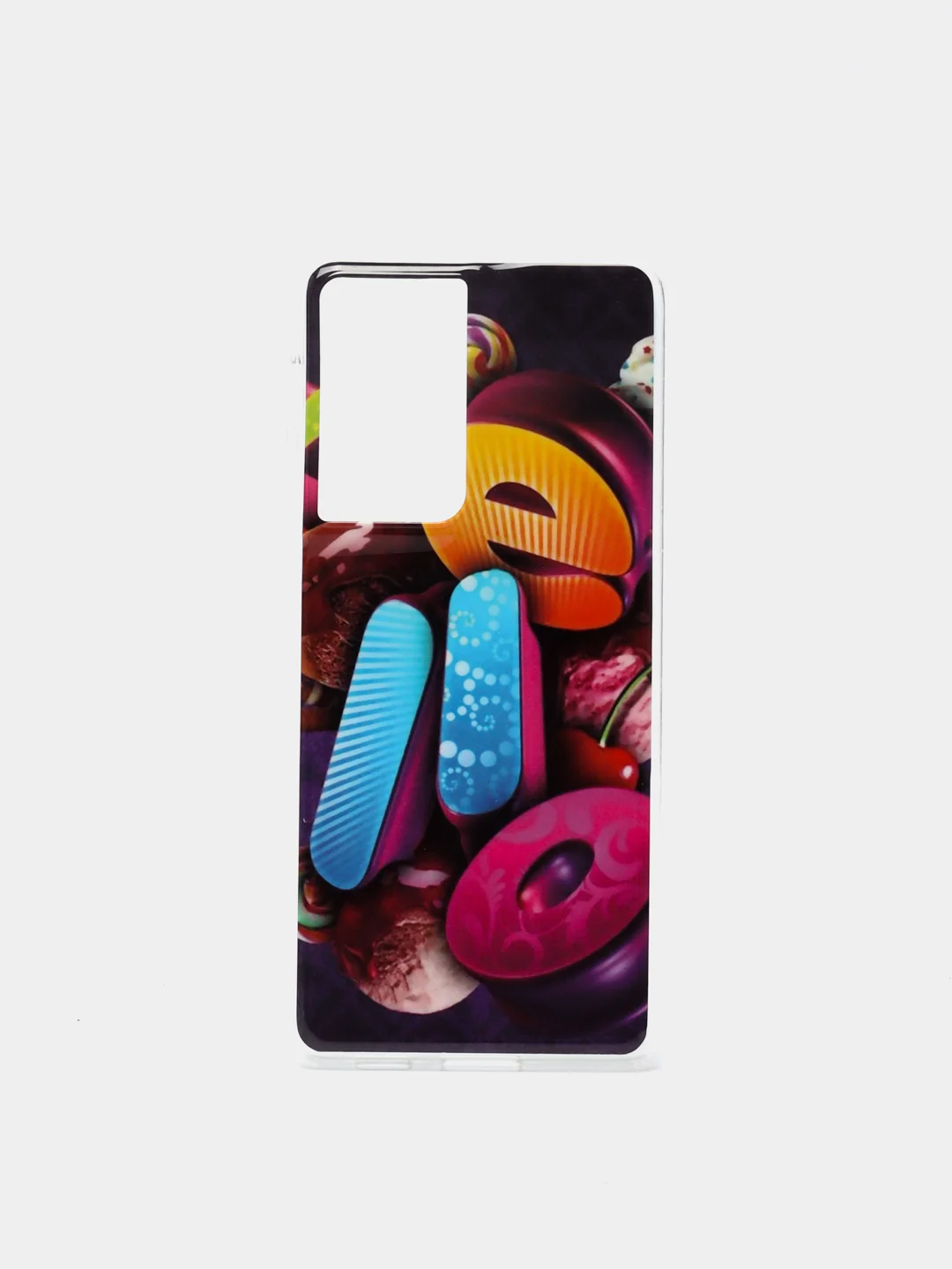 Голубой чехол для Samsung G998F/S21 Ultra силиконовый с рисунком