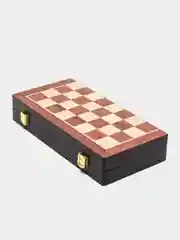Золотой шахматы металлические с деревянной доской, 30*30 см