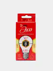 Лампа светодиодная ЭРА ECO LED Е27 8Вт теплый белый свет