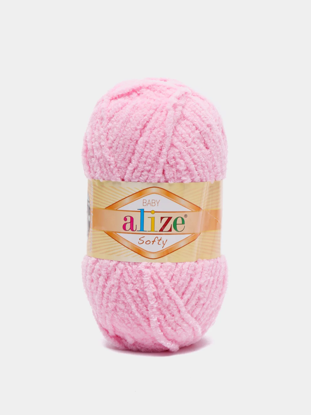 Розовый пряжа плюшевая Софти Ализе Alize Softy 100% микрополиэстер  50 г  115 м