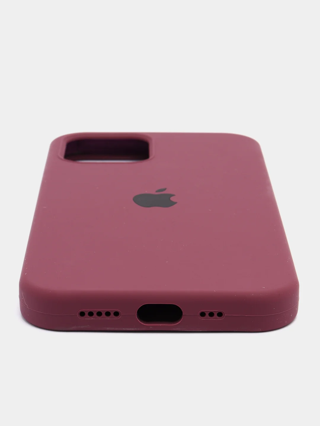 Багровый чехол Silicone Case для iPhone 12/12Pro, силиконовый, с закрытым низом