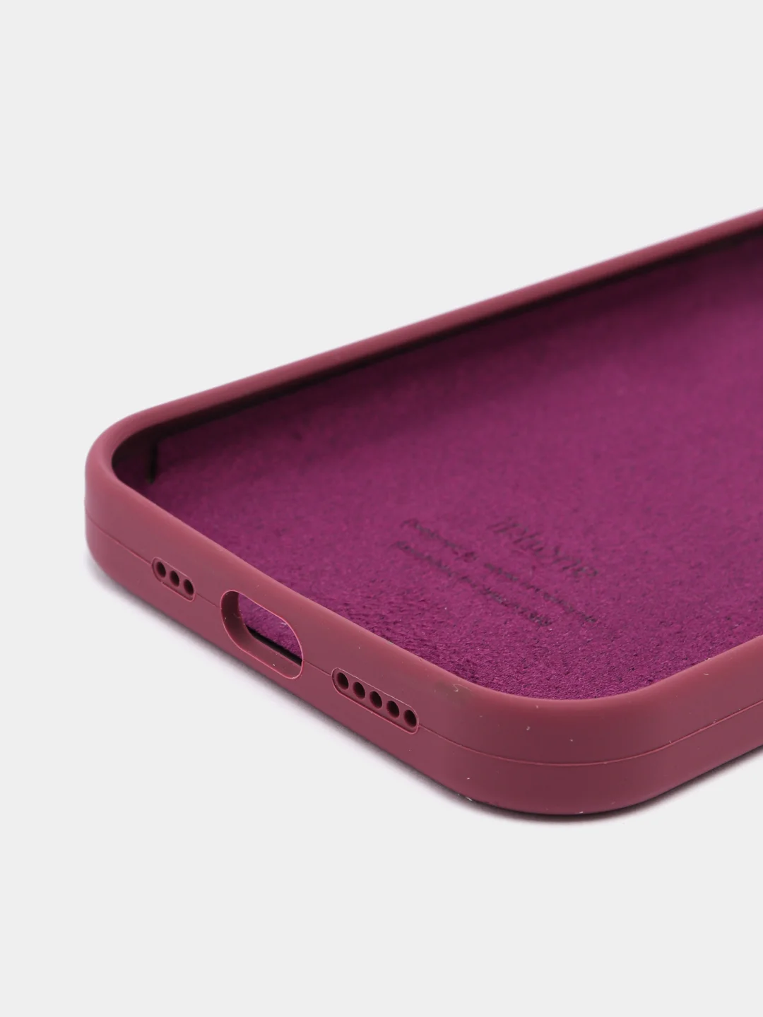 Багровый чехол Silicone Case для iPhone 12/12Pro, силиконовый, с закрытым низом