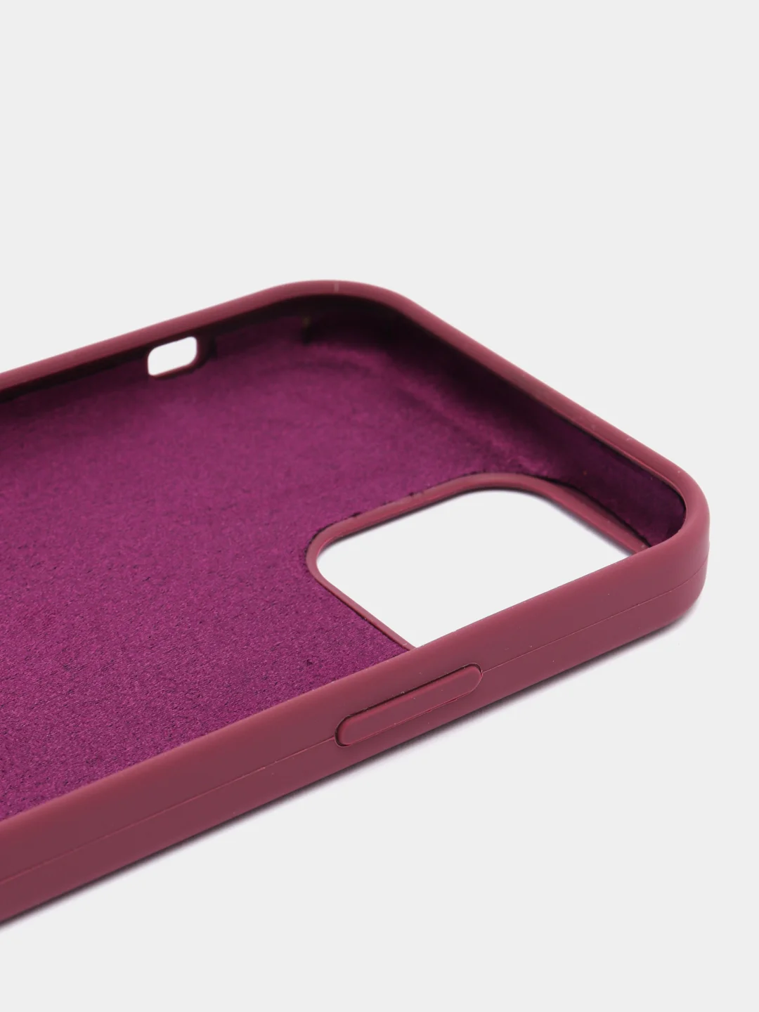 Багровый чехол Silicone Case для iPhone 12/12Pro, силиконовый, с закрытым низом