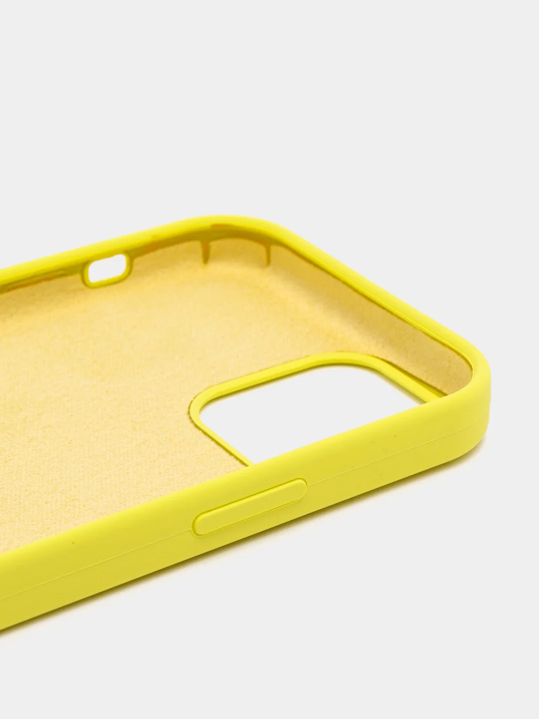 Лимонный чехол Silicone Case для iPhone 12/12Pro, силиконовый, с закрытым низом