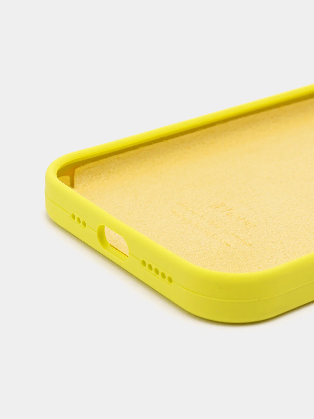 Лимонный чехол Silicone Case для iPhone 12/12Pro, силиконовый, с закрытым низом