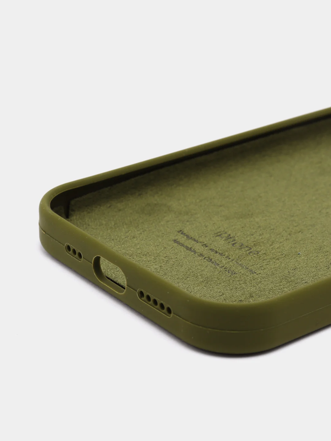 Хаки чехол Silicone Case для iPhone 12/12Pro, силиконовый, с закрытым низом