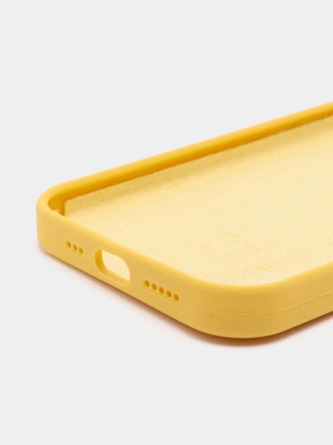Желтый чехол Silicone Case для iPhone 12/12Pro, силиконовый, с закрытым низом