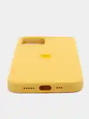 Желтый чехол Silicone Case для iPhone 12/12Pro, силиконовый, с закрытым низом