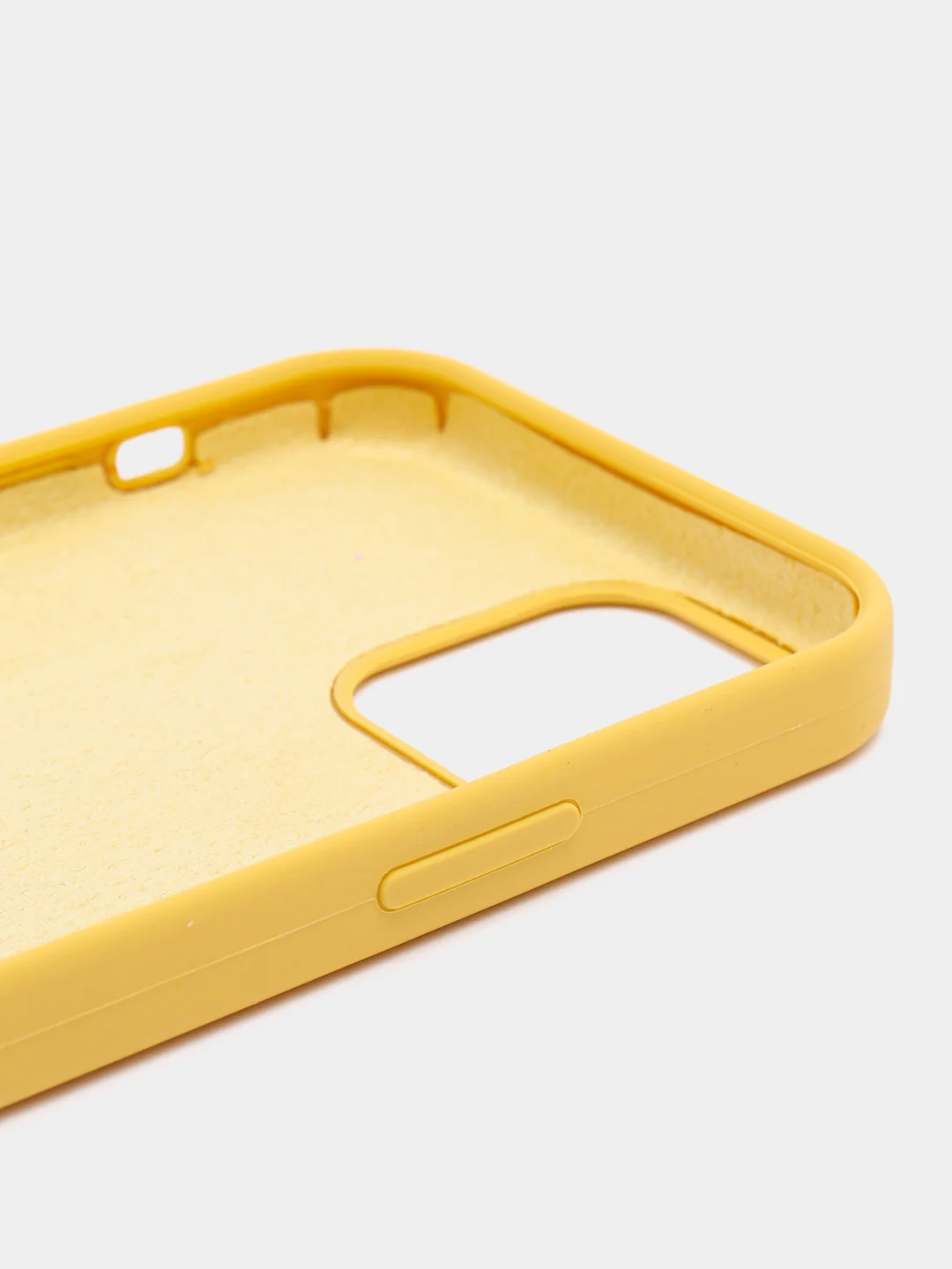 Желтый чехол Silicone Case для iPhone 12/12Pro, силиконовый, с закрытым низом