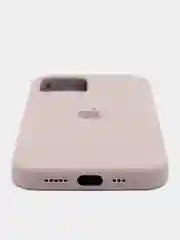 Бежевый меланж чехол Silicone Case для iPhone 12/12Pro, силиконовый, с закрытым низом