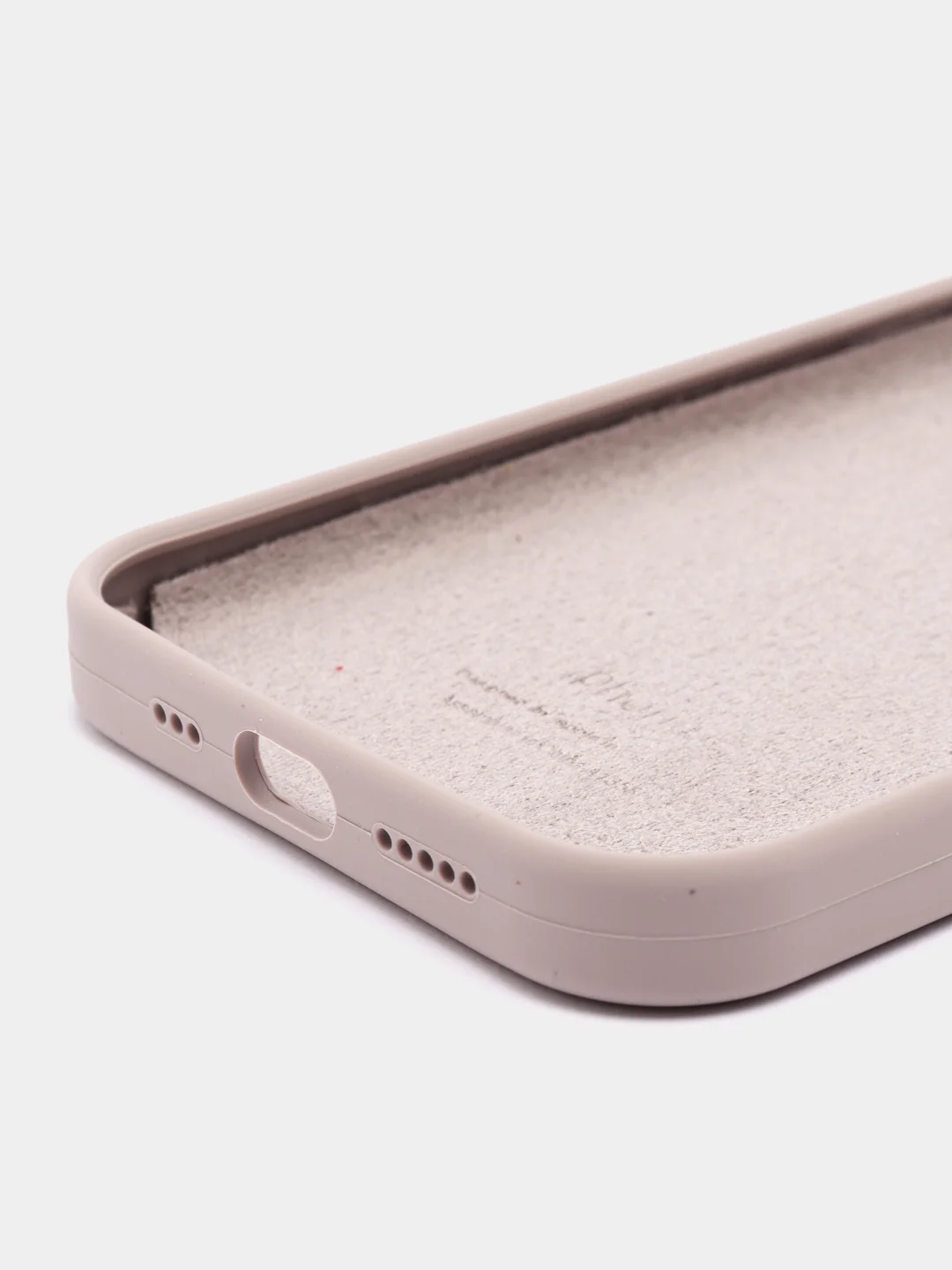 Бежевый меланж чехол Silicone Case для iPhone 12/12Pro, силиконовый, с закрытым низом