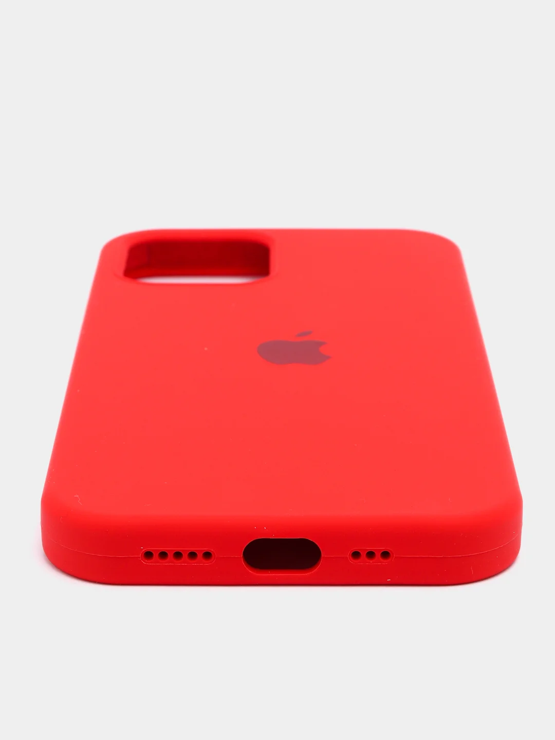 Красный чехол Silicone Case для iPhone 12/12Pro, силиконовый, с закрытым низом