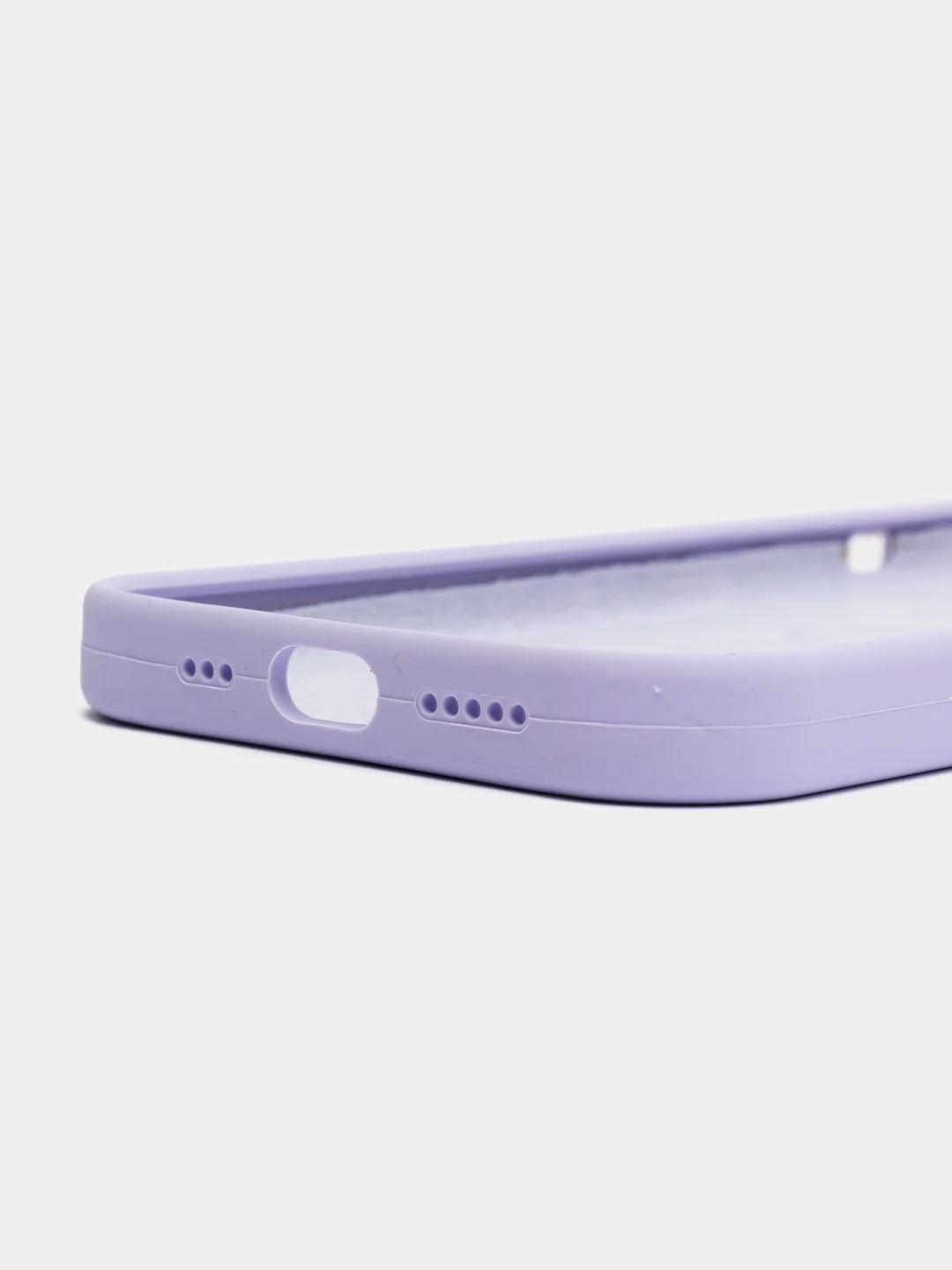 Лавандовый чехол Silicone Case для iPhone 12/12Pro, силиконовый, с закрытым низом