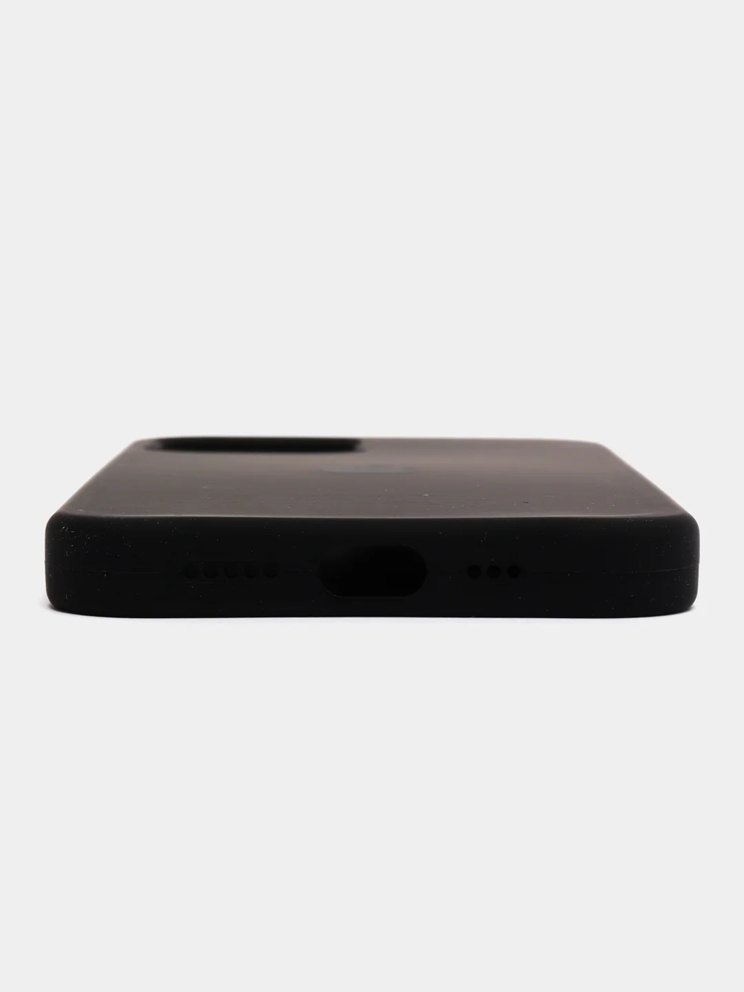 Черный чехол Silicone Case для iPhone 12/12Pro, силиконовый, с закрытым низом