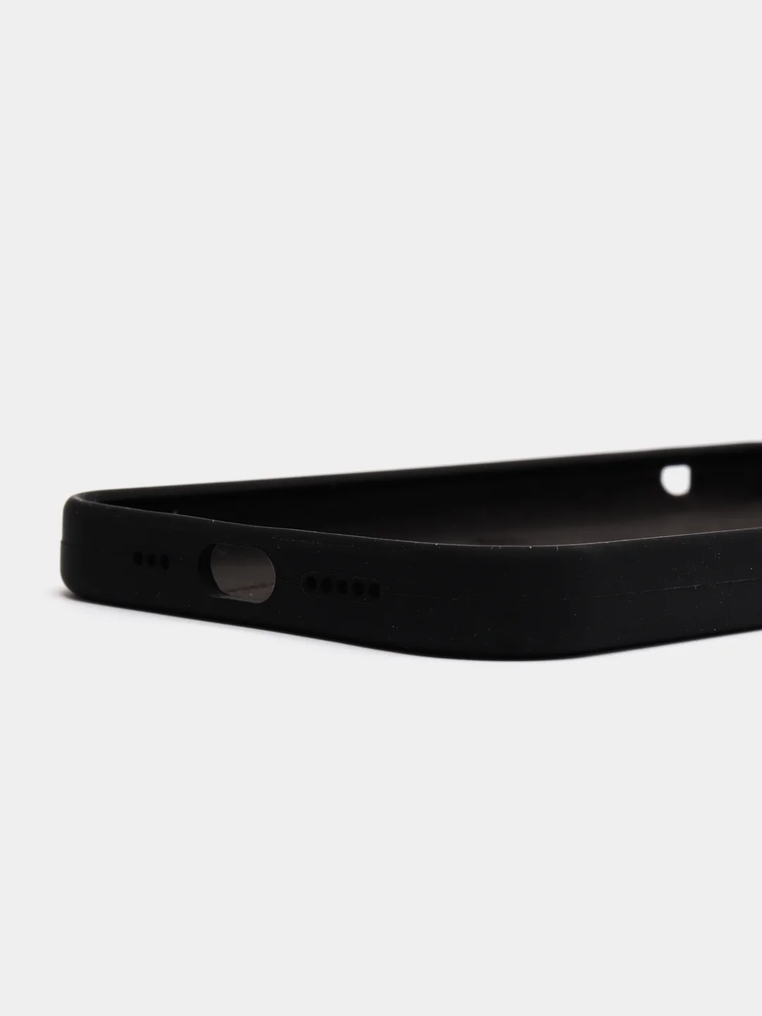 Черный чехол Silicone Case для iPhone 12/12Pro, силиконовый, с закрытым низом