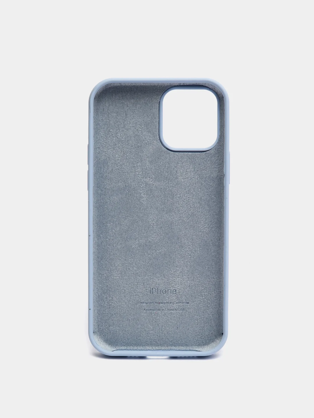 Синий меланж чехол Silicone Case для iPhone 12/12Pro, силиконовый, с закрытым низом