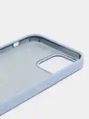 Синий меланж чехол Silicone Case для iPhone 12/12Pro, силиконовый, с закрытым низом
