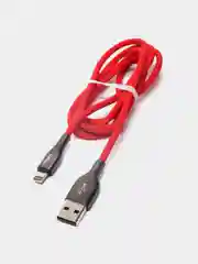 Красный кабель для зарядки с индикатором, iP, Вегас, 1м, 2,4A, Быстрая зарядка QC3.0, микс цветов