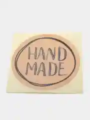 Бронзовый наклейки для бизнеса, цветов и подарков "Handmade"4 х 4 см, набор 50 шт