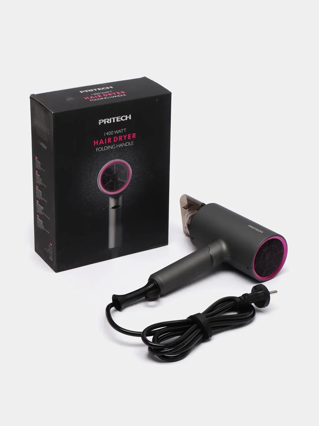 Профессиональный складной фен для волос Pritech, 1400 Вт