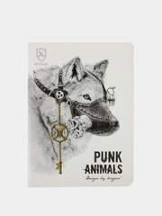 Блокнот А6 Landuo "Punk Animals", сшивка, 24 листа в клетку, 105 х 142 мм