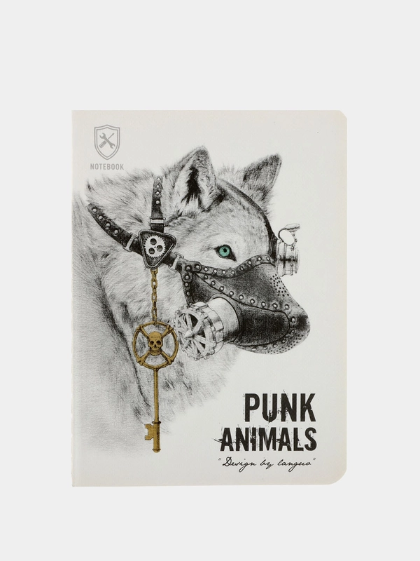 Блокнот А6 Landuo "Punk Animals", сшивка, 24 листа в клетку, 105 х 142 мм