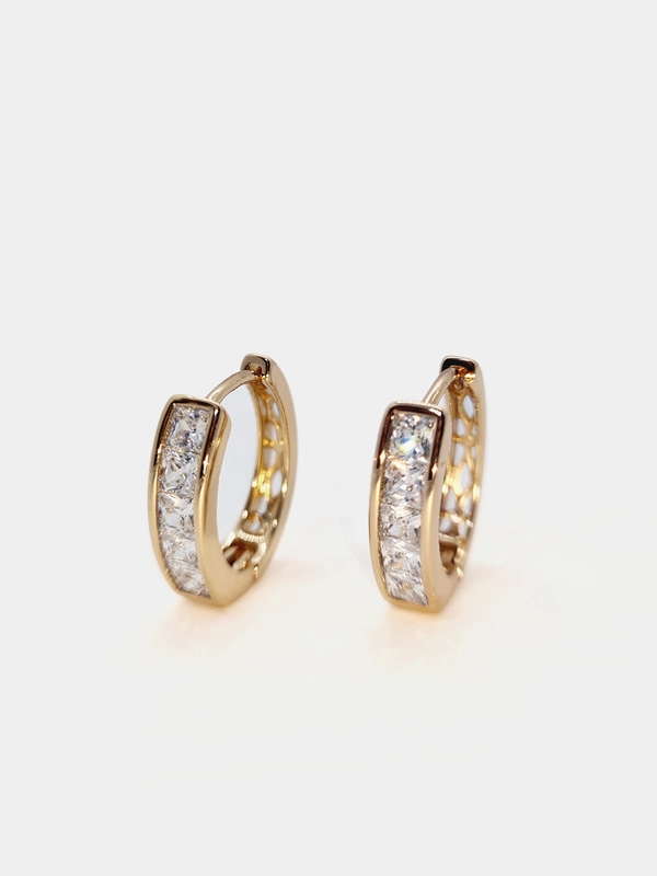 Серьги Xuping из медицинского золота, с переливающимися кристаллами